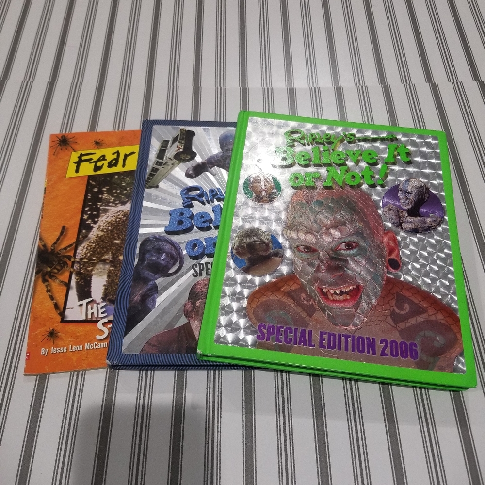Book Bundle: Two Hardcover Ripley's Believe it or Not & A Paperback Fear Factor